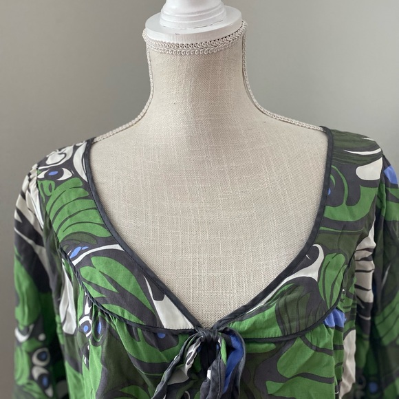 Jaloux Abstract Print Silk Blouse - Picture 3 of 6